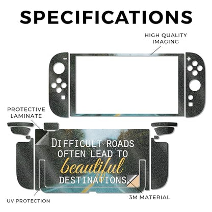 Glossy Glitter Gaming Skin Compatible with Nintendo Switch 2 Console Only - Difficult Roads - Premium 3M Vinyl Protective Wrap Decal Cover - Easy to Apply | Crafted in The USA by MightySkins - color: Difficult Roads, size: Switch 2 Console Skin Only, styl