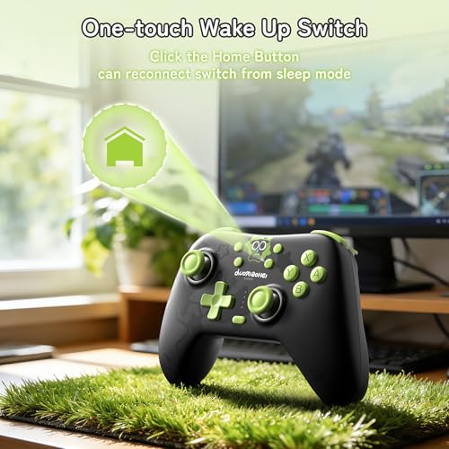 GeekShare Switch Pro Wireless Controller, Compatible with Switch 2/1/Lite/OLED, PC, Android, iOS Device, Tri-Mode Programming with Wake-up, Turbo, Gyro, Vibration, 1000mAh Bluetooth 2.4G Controller - size: Controller and receiver kit