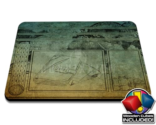 Eldritch Horror Neoprene Playmat Compact Player Dashboard for Board Game Custom Design Wooden Cubes Included