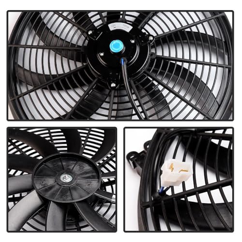 16" Universal Slim Fan 3500FCM Push Pull Electric Radiator 12V Mount Kit | Universal 16" Electric Fan,16" Cooling Fan