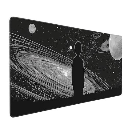 Space Galaxy Gaming Mouse Pad, Extended XXL Size 35.4 x 15.7 inches, Anti-Slip Base, Black - color: Creative Galaxy