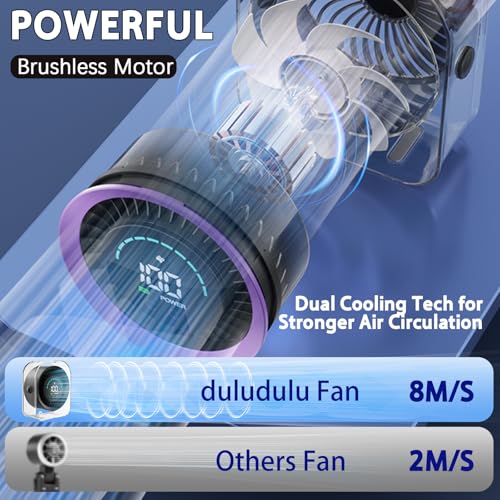 Desk Fan Small Quiet, Rechargeable USB Table Fan with Turbo Airflow, 100 Speeds LED Display, 360° Rotation, Portable Battery Powered Desktop Fan for Bedroom Home Office Travel, Grey - color: Grey