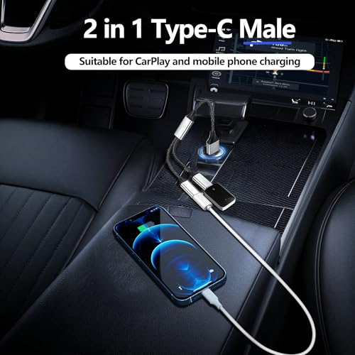 REYTID USB C Splitter Cable, Type C Y Splitter 2-in-1 Hub - Male to Dual USB C Female Adapter for Laptop/Tablet/Telephone/Flash Disk Drive/Gaming Consoles