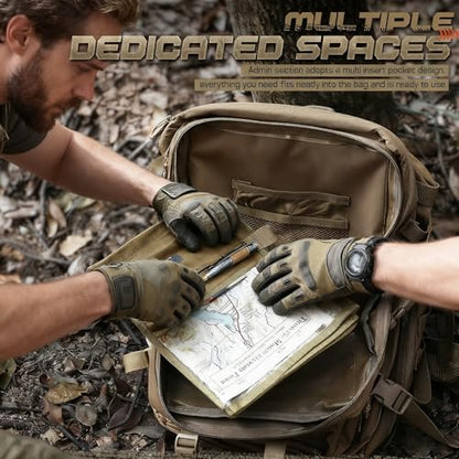 Military Map Case Multifunctional Tactical Gear MOLLE Land Navigation Kit Army Gear Gifts for Men - color: Khaki
