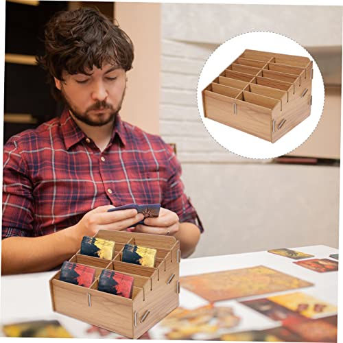 CHILDWEET Decks Card Wooden Organizer Card Sorting Tray Playing Game Holder Storage Organizer