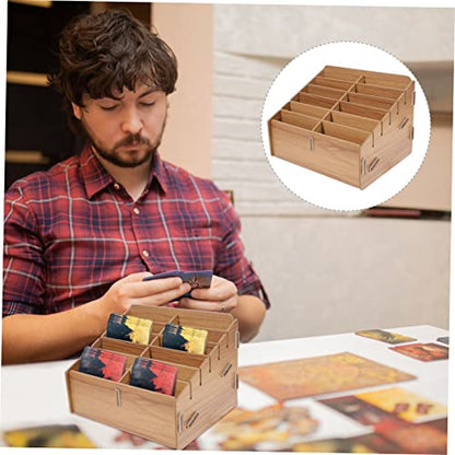 CHILDWEET Decks Card Wooden Organizer Card Sorting Tray Playing Game Holder Storage Organizer