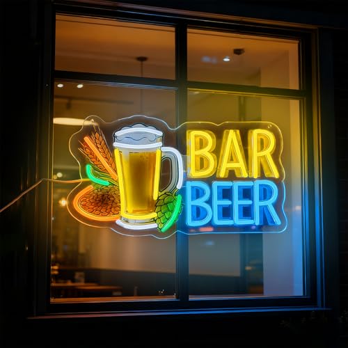 Neon Beer Signs, LED Beer Mug Sign Light Up Bar Signs for Beer Bar Restaurant Pub Bistro Club Party Man Cave Bedroom Kitchen Wall Decor, USB Power & Dimmable - color: Beer