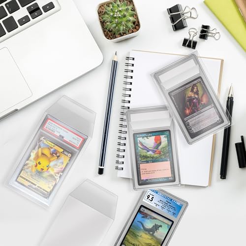 EVORETRO PSA Graded Resealable Sleeves - Premium Acid-Free Card Protection, Archival-Safe, Crystal Clear, Dustproof, Scratch Resistant - 100 Pack for Collectors - size: PSA Graded Resealable Sleeves (Pack of 100)