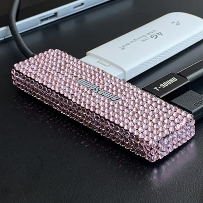 USB to USB C Adapter, YaimhSound Multi USB Port for Laptop,Pink USB Hub 3.0 | Multiple USB Expander Adapter for PC, MacBook, Mac Pro, Surface, Flash Drive, SSD, Keyboard, Mouse, Camera, Gaming - size: Pink A+C to 4 USB