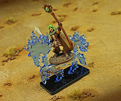 LITKO Phantom Steed Character Mount | Compatible with D&D & Pathfinder | Fluorescent blue acrylic phantom steed mount | 25x50mm base | 30mm platform for hero | Requires glue assembly - style: 25x50mm Base