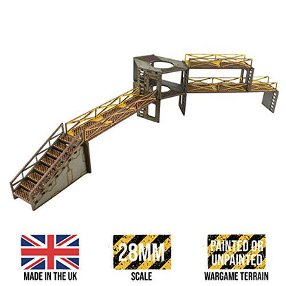 WWG Industry of War Battlefield Kit 6 - 28mm Wargaming Terrain Model Diorama - size: Pre-Painted