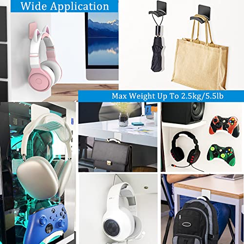 SOKUSIN Headphone Stand Headset Holder - Adhesive Gaming Earphones Hanger, Universal Desk Wall Mount Hook for All Headphone/Controller, Compatible with Beats, AirPods Max,Sony, JBL (Pink) - color: Pink