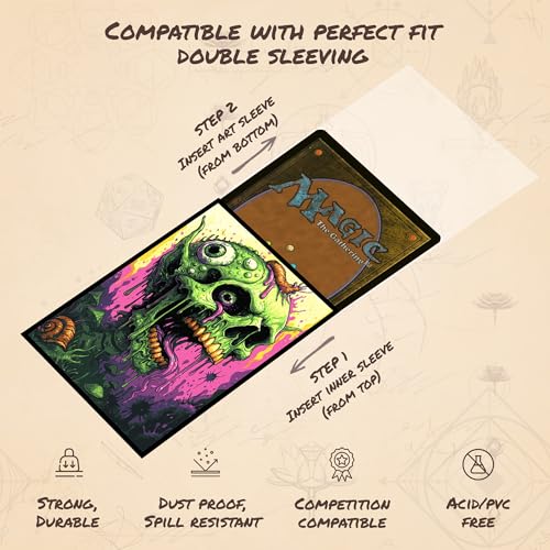 Psychedelic Skull 6 - MTG Card Sleeves, 104ct, Standard Size | Perfect for Double Sleeving, Smudge Resistant Matte Back, Standard 66x92mm - Compatible with Magic The Gathering & TCG Cards - color: Psychedelic Skull 6