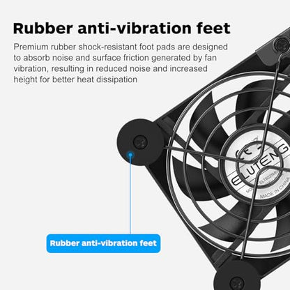 ELUTENG Dual Cooling Fan Whisper Quiet 80mm USB Fan 3 Adjustable High Speed | Computer Fans, USB Port Heatsink Fans Compatible for PS4, PS5, Router, Laptop, PC, Xbox Cooling Electronics - size: 80mm