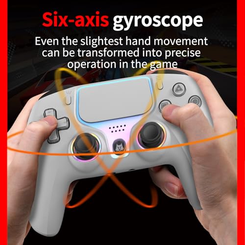 Wireless Controller for PS5, Compatible with PlayStation 5 /PS5 Pro/Slim/PC, with Hall Effect Joysticks, Back Paddles & Macro, Bluetooth 5.0, Turbo, Dual Vibration, 6-Axis Gyro, RGB Ring, 1000mAh, 3.5mm Audio Jack, PS5 Pro Controller Gamepad with Speaker
