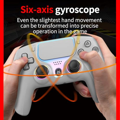 Wireless Controller for PS5, Compatible with PlayStation 5 /PS5 Pro/Slim/PC, with Hall Effect Joysticks, Back Paddles & Macro, Bluetooth 5.0, Turbo, Dual Vibration, 6-Axis Gyro, RGB Ring, 1000mAh, 3.5mm Audio Jack, PS5 Pro Controller Gamepad with Speaker