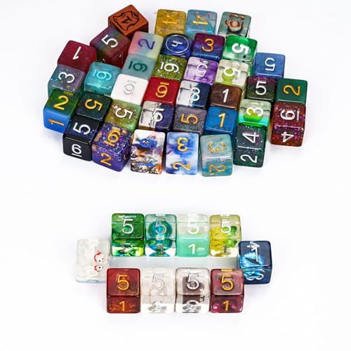 10 Pieces D6 Dice Set Random Color 16mm Polyhedral 6 Sided Dice for RPG and Other Tabletop Games - color: 10pcs D6 Random Color