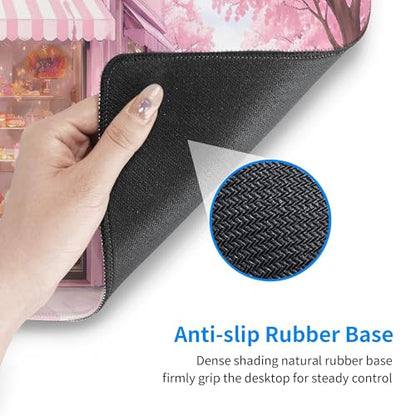 Dessert House Gaming Mouse Pad Extended Large Mouse Mat 31.5 X 11.8 Inch Nonslip Rubber Base Long Desk Pad Stitched Edges Mousepad Mice Pad for Office Home Game - color: Dessert House