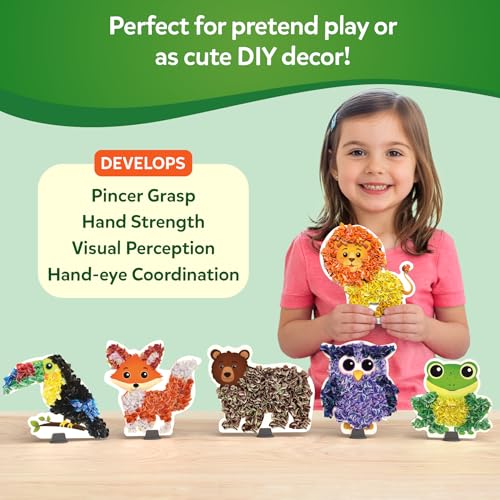 Skillmatics Poke-in Art – Animals, Mess-Free DIY Wood Craft Kit for Kids | Creative Fine Motor Activity, Pretend Play & Room Decor, Gift for Girls & Boys Ages 4, 5, 6, 7, 8, 9 - style: 4. Animals