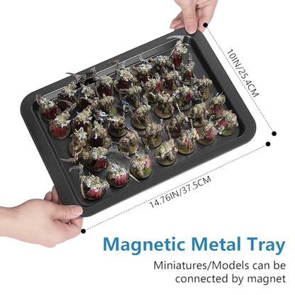 Miniature Carrying Case, Miniature Storage Case with 6 Trays, Aluminum Alloy Frame, Display and Transport Action Figure Display Case for Collectibles Miniatures, Warhammer Carrying Case - size: Large