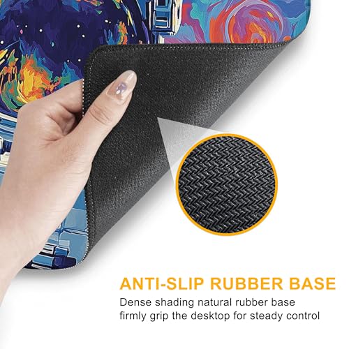 Mouse Pad for Gaming Astronaut Planets Big Gaming Mousepad Large Extended Mouse Mat Non-Slip Rubber Base Desk Pad with Stitched Edges for Office Gamer Home 35.4"X 15.7" - color: Japanese Great Wave