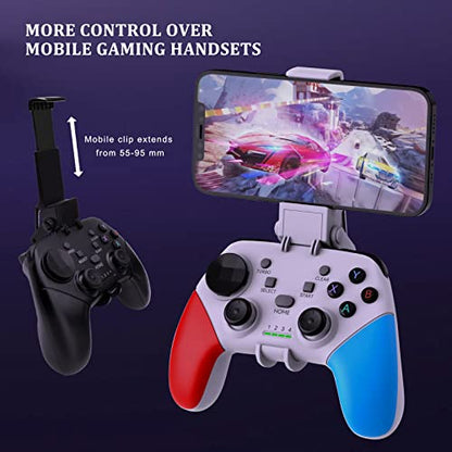 Megadream Wireless Mobile Gaming Controller Gamepad for iPhone/Android/iPad/PC/Switch/PS4/iPad Joystick with Phone Holder, Supported Cloud Game, Streaming on PS5/X-box, Turbo, Direct Play, iPhone 17,White - color: White