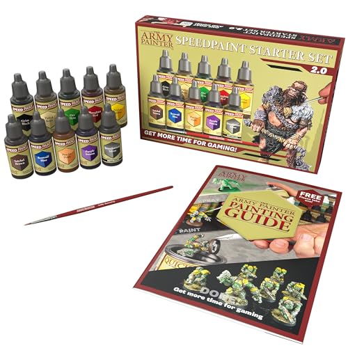 The Army Painter, Speedpaint Starter Set 2.0, 10 x 18 ml | Colori acrilici per modellismo e 1 pennello base gratuito, per Warhammer 40k e Dungeons and Dragons