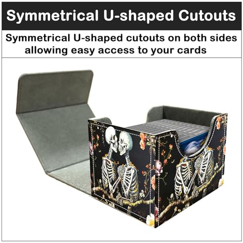 Card Deck Box for MTG Trading Cards with Magnetic Closure,Premium Card Storage Box Case Cover for TCG CCG Magic Cards,Skeleton Lover - color: Skeleton Lover