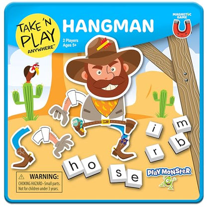 PlayMonster Take N Play Anywhere — Hangman — Easy to Use, Hard to Lose — Fun on the Go Travel Game — For Ages 5+ - style: Classic