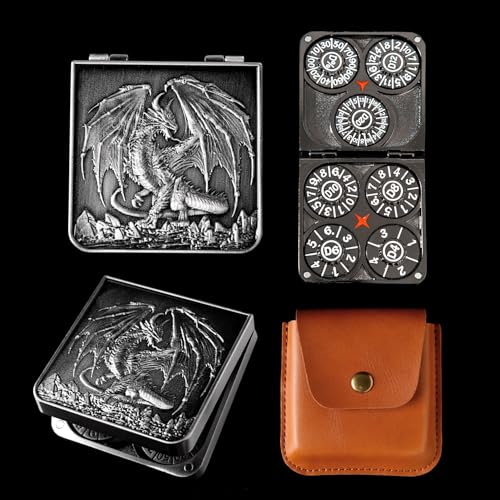 7-in-1 Metal Spinner DND Dice Set subitable for Dungeons & Dragons – Pocket Flip Rotating Dice with D4 D6 D8 D10 D12 D20 D% – Gaming Accessory with Magnetic Iron Box（Sliver） - color: Silver