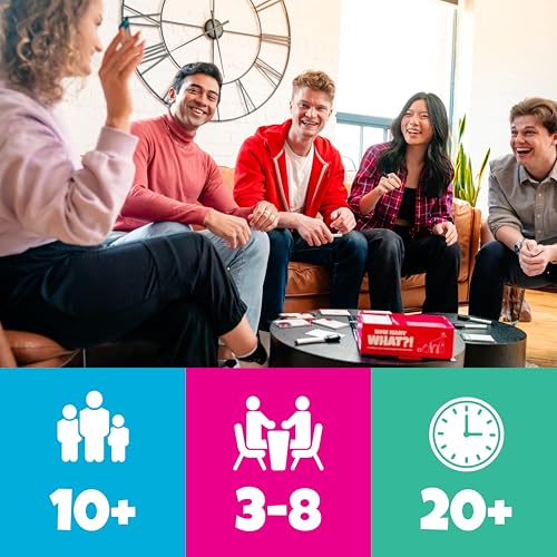 How Many What?! Board Game, Hilarious Party Game of Absurd Comparisons, Guess Sizes in The Most Ridiculous Ways, Fun for Families, Friends & Game Nights, 3-8 Players, Ages 10+, 20 Min Playtime