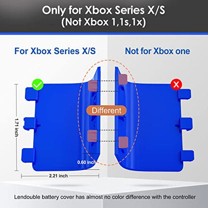 Battery Cover for Xbox Core Controller, Replacement Back Door Lid for Xbox Series X/S, Battery Caps Shell Repair Part for Wireless Controller Remote Pack of 4 (Blue +White)