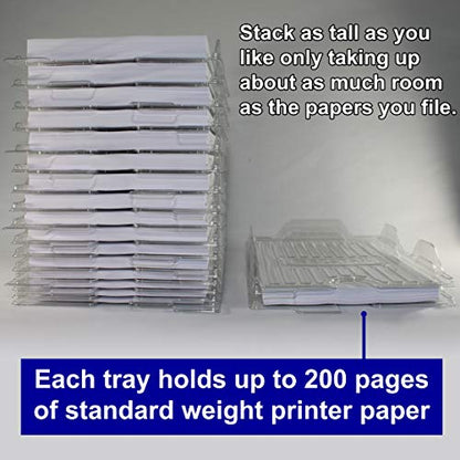 File Organizers - Letter Size, Stackable Trays for Desk - for Office Files, Mail, Documents - 12 Pack, Clear - size: 12 Pack