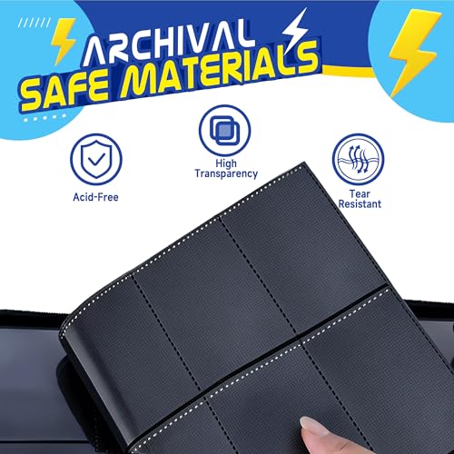 Trading Card Binder 9 Pocket,900 Pocket Card Collection Binder with 50 Removable Sleeves,PU Waterproof Top Card Book,3-Ring Zipper Collectible Trading Card Album for MTG/TCG/Card Holder Gift(Blue) - color: Blue, size: Large