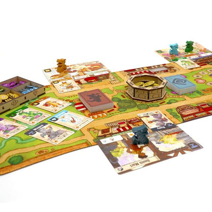 The Broken Token Game Organizer Compatible with Flamecraft - Wooden Game Organizing Box with Multiple Trays