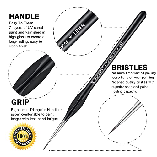 Miniature Paint Brushes Drybrush Set, 12 Sizes | Micro Detail Paint Brush Set, Small Fine Detail Brushes for Acrylic, Watercolors & Paint by Number, Figurine - size: 12 Size