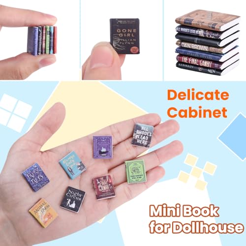 300pcs Mini Books Miniatures Dollhouse Books for Anxiety Bookshelf Fillers | Tiny Plastic Books for Dollhouse Decor Accessories DIY Crafting Bookshelf Library Fillers - style: Mini Books