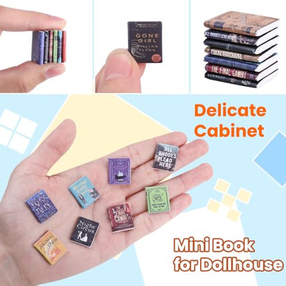 300pcs Mini Books Miniatures Dollhouse Books for Anxiety Bookshelf Fillers | Tiny Plastic Books for Dollhouse Decor Accessories DIY Crafting Bookshelf Library Fillers - style: Mini Books