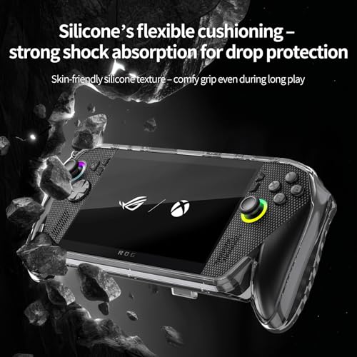 Protective Case with Kickstand for ASUS ROG Xbox Ally X 2025 - Shockproof TPU Cover with Stand, Non - Slip & Anti- Collision Handheld Game Console Accessories (Transparent) - color: transparent