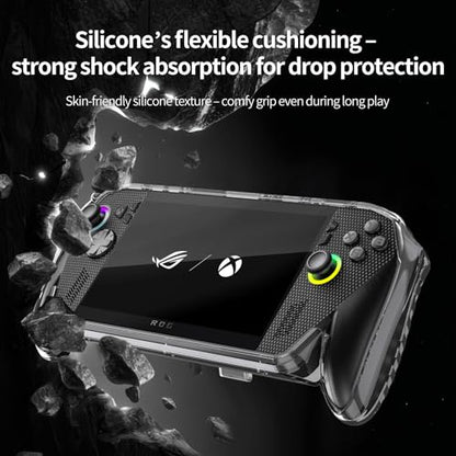 Protective Case with Kickstand for ASUS ROG Xbox Ally X 2025 - Shockproof TPU Cover with Stand, Non - Slip & Anti- Collision Handheld Game Console Accessories (Transparent) - color: transparent