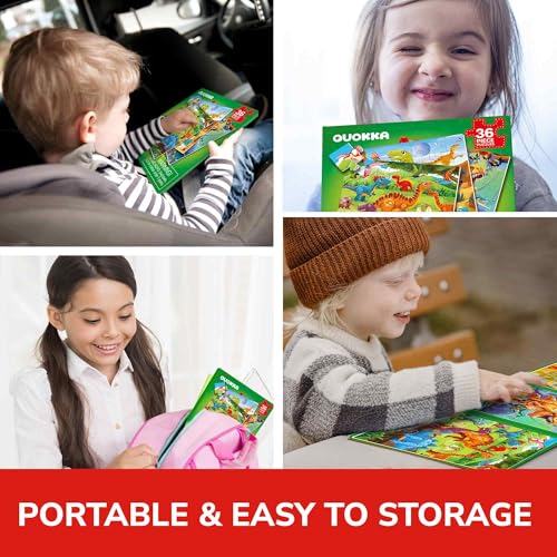 Magnetic Puzzles for Toddlers 3-5 - Kids Travel Toys for Boys and Girls | 36 Pieces Sudoku Toddler Puzzles Ages 2-4 - Jurassic Kids Travel Game Ages 4-6 – Car Airplane Road Trip Games - color: 10. Dino 36 Pcs