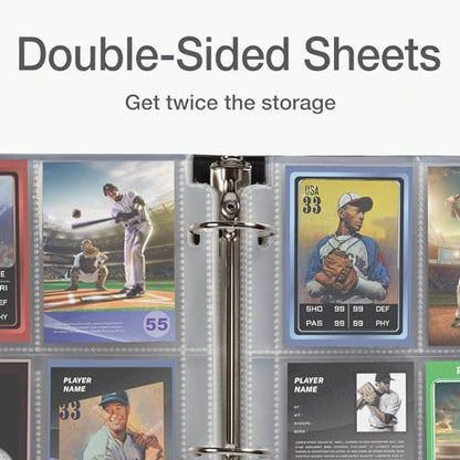 Oxford Poly Trading Card Sheets, Clear Double-Sided Card Sheets, Trading Card Sleeves, Card Sleeves for Binders, 100 PK, 2.5" x 3.5" Pockets (78780)