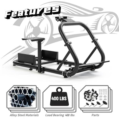 Dardoo Racing Simulator Cockpit Sim Racing Fit for Logitech G920 G29 G923 | for Thrustmaster T818 T248X T248 T300 TX, for Fanatec, Racing Simulator without Wheel Pedal Shifter Seat