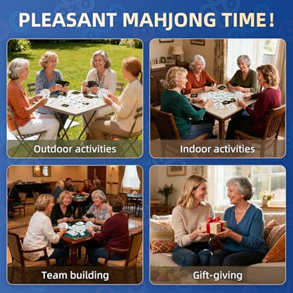 144-Pcs Japan Mahjong Playing Cards - Waterproof & Non-Slip PVC Material, Large Font for Easy Reading, Durable & Portable, Ideal for Beginners & Elderly, Perfect for Travel, Camping,Family Games - style: Japan Mahjong Playing Cards