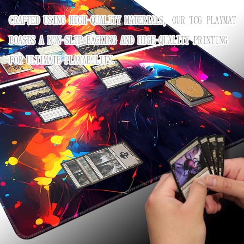 Board Game 14x24in MTG Playmat Compatible for OCG CCG RPG TCG Playmats (A Colorful Eagle) - color: A Colorful Eagle