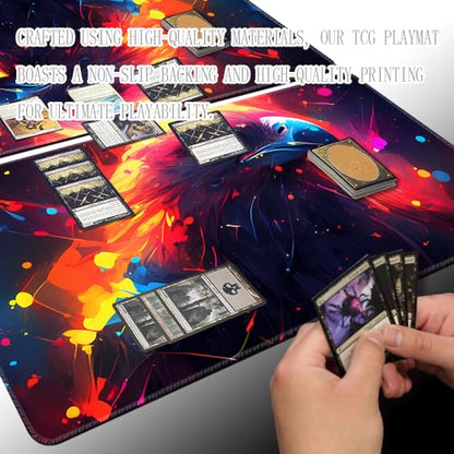 Board Game 14x24in MTG Playmat Compatible for OCG CCG RPG TCG Playmats (A Colorful Eagle) - color: A Colorful Eagle
