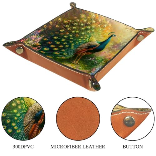 Peacock Dice Tray Dice Rolling Tray Folding Dice Holder for Dice Games, Like RPG, DND and Other Table Games - color: Multi 5