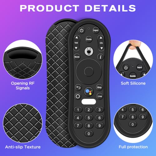Silicone Case for TiVo Stream 4K Remote, Anti-Slip Shockproof Protective Cover for TiVo Stream Remote Controller Sleeve Protector Skin (Black) - color: Black