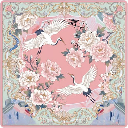 Drydiet Mahjong Mat for Table 31.5 x 31.5 Inch American Mahjong Mat with Carrying Bag, Non-Slip Noise Reduction Table Item for Family Poker Domino Board Game Night & Party Use(Heron) - style: Heron