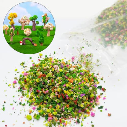 Cayway Mixed Color Tree Powder Model, 5 Pack Simulation Tree Powder, Simulation Flower Modelling Powder, DIY Model Trees Basing Material Kit for Building Model Railway Diorama Scenery - style: Style C